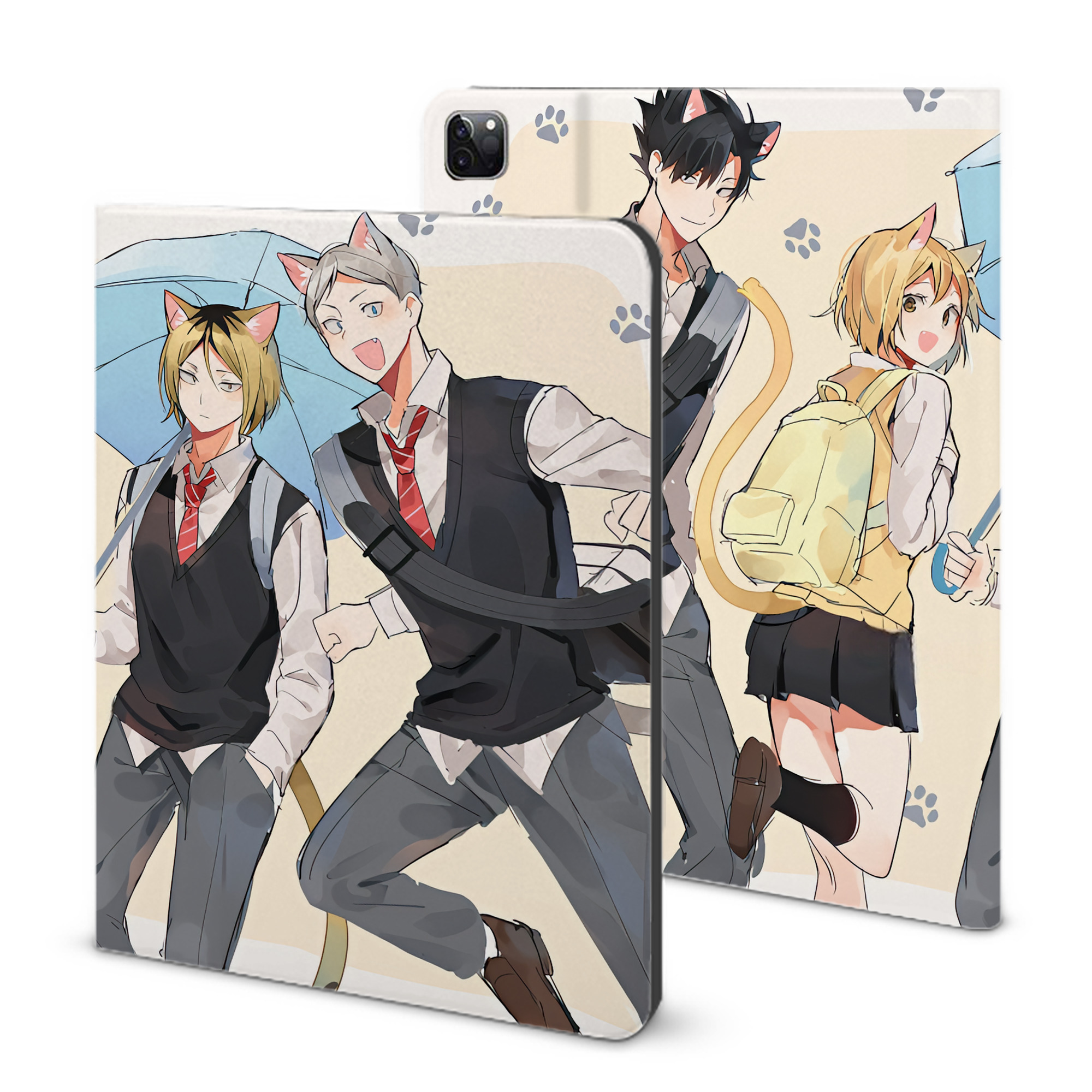 （画像用） ハイキュー!! Haikyu!! IPad ケース ブック型 PUレザー TPU 耐衝撃 軽量 薄型 ペン収納なし 全面保護 IPad 各モデル対応